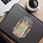 Happiness is Coffee and Books Personalised Laptop Sleeve<br><div class="desc">Personalised design featuring a hand-drawn illustration of a stack of books and a coffee cup. Perfect for coffee lover bookworms.</div>