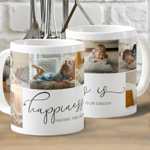 Happiness is   Daddy Grey Calligraphy Photo Coffee Mug