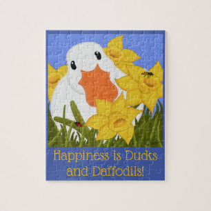 Happiness is Daffodils and Ducks Jigsaw Puzzle