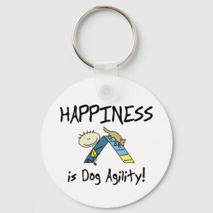 Happiness is Dog Agility Keychain