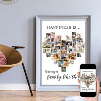 Happiness is Family like This Heart Shaped Collage