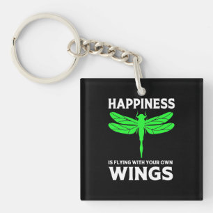 Happiness Is Flying With Dragonfly Key Ring