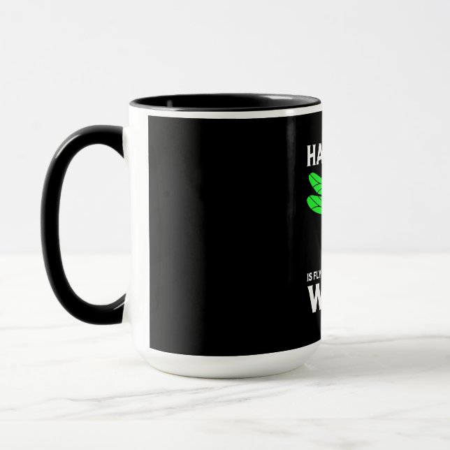Happiness Is Flying With Dragonfly Mug (Left)