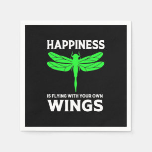 Happiness Is Flying With Dragonfly Napkin