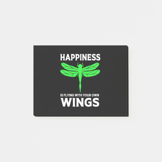 Happiness Is Flying With Dragonfly Post-it Notes (Front)