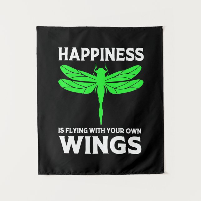 Happiness Is Flying With Dragonfly Tapestry (Front)