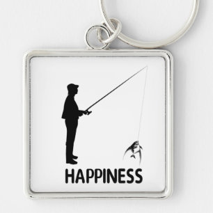 Happiness Is Going Fishing Key Ring