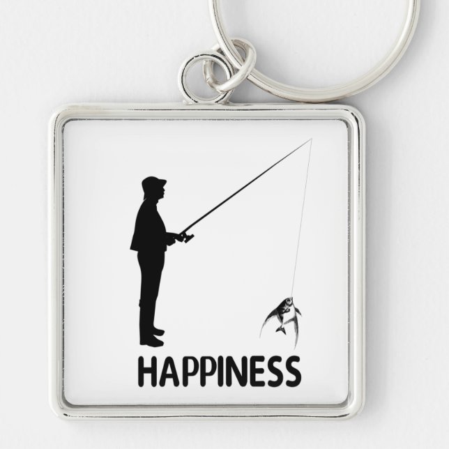 Happiness Is Going Fishing Key Ring (Front)