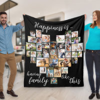 Happiness is Heart Shaped 36 Photo Collage Black