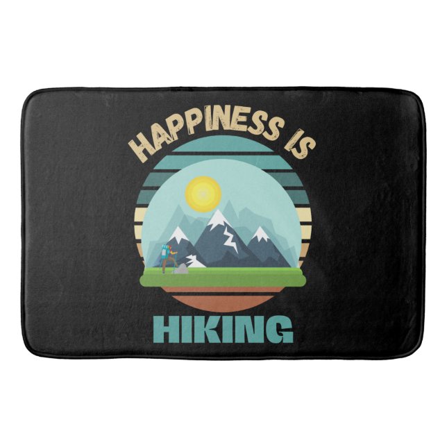 HAPPINESS IS HIKING BATH MAT (Front)