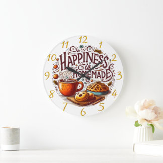  Happiness is homemade baking and cooking creation Large Clock