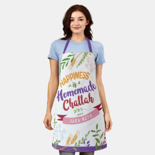 Happiness is Homemade Challah HUGE Floral Apron