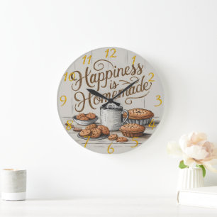 Happiness is homemade cosy and inviting kitchen large clock