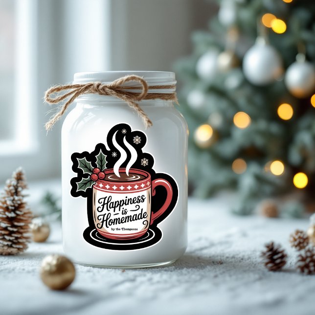 Happiness Is Homemade Custom Christmas Holiday (Happiness Is Homemade Custom Christmas Holiday Sticker)
