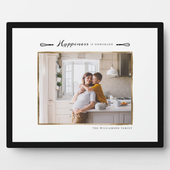 Happiness Is Homemade Family Photo Plaque (Front)