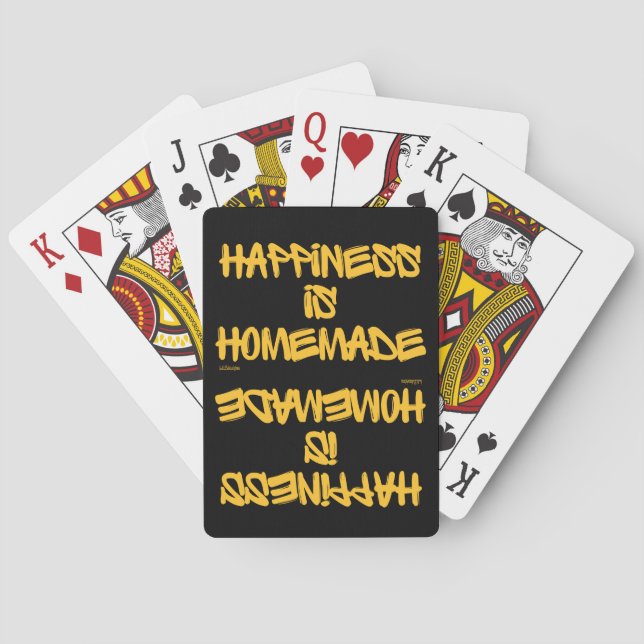 HAPPINESS IS HOMEMADE  inspirational quote         Playing Cards (Back)