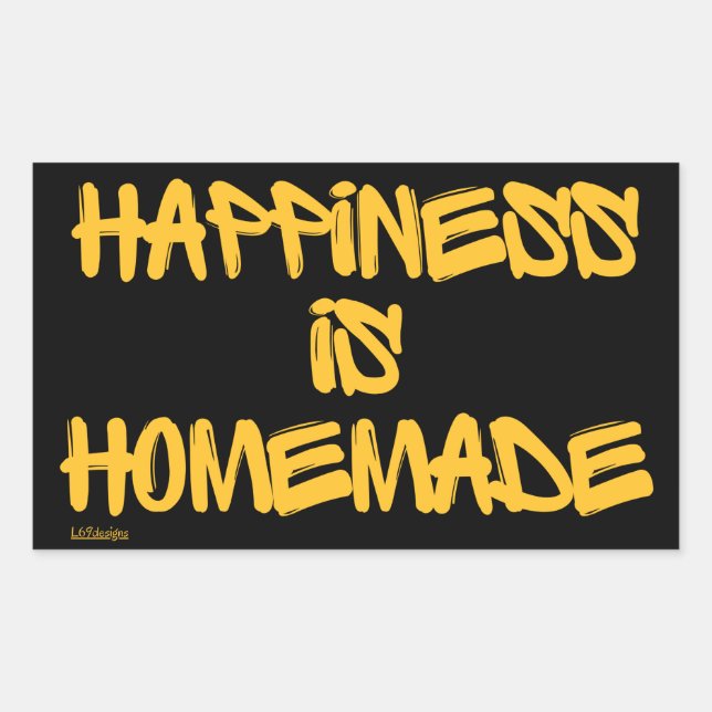 HAPPINESS IS HOMEMADE  inspirational quote         Rectangular Sticker (Front)