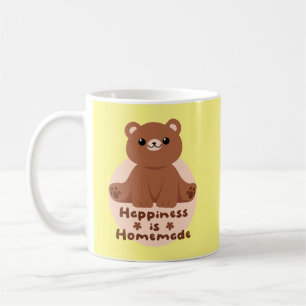 Happiness is homemade Kawaii cute baby bear brown Coffee Mug