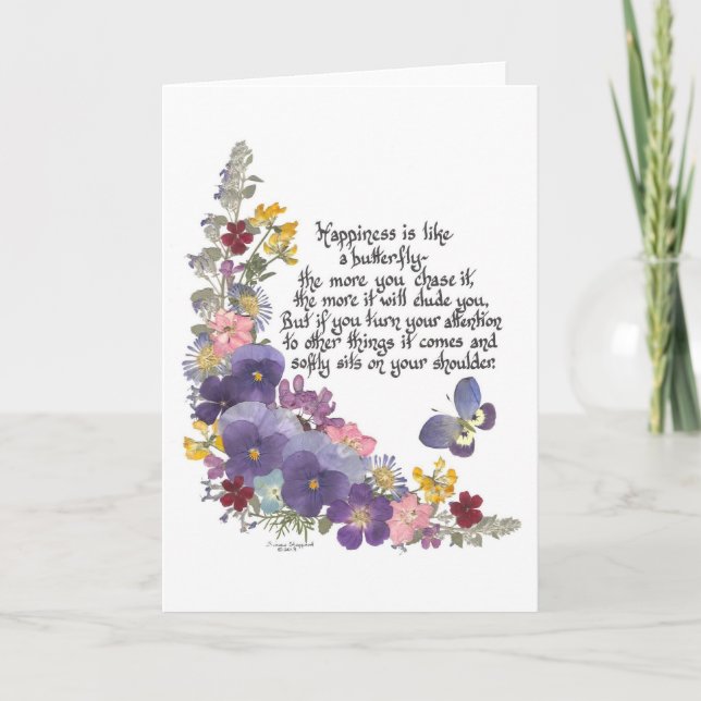 Happiness is like a Butterfly Card (Front)