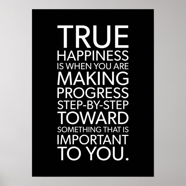 Happiness Is Making Progress, Gym, Hustle, Success Poster (Front)