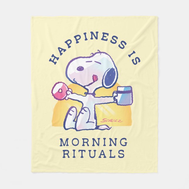 Happiness is Morning Rituals Fleece Blanket (Front)