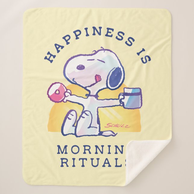 Happiness is Morning Rituals Sherpa Blanket (Front)