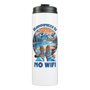 Happiness Is No Wifi Hiking Boots Thermal Tumbler