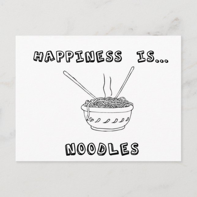 Happiness is Noodles Postcard (Front)