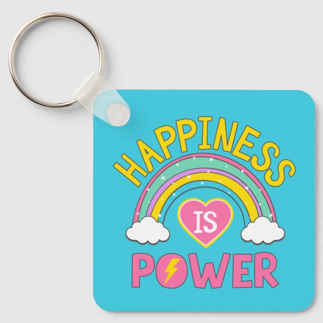 Happiness is Power Rainbow Key Ring (Front)