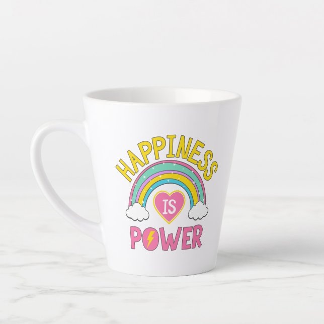 Happiness is Power Rainbow Latte Mug (Left)