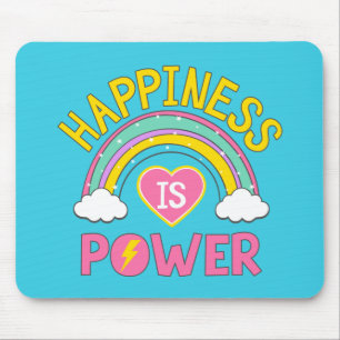 Happiness is Power Rainbow Mouse Pad