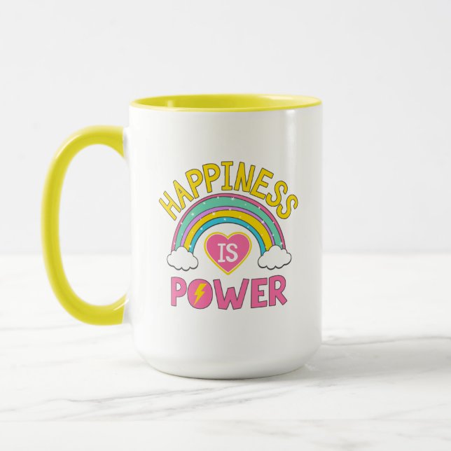 Happiness is Power Rainbow Mug (Left)