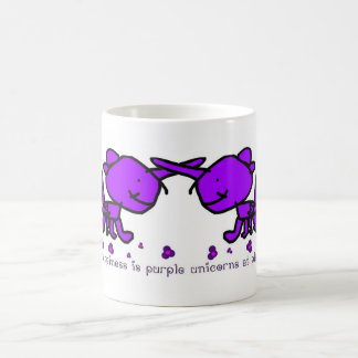 Happiness is purple unicorns at play coffee mug