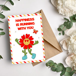 Happiness Is Running With You, Romantic Running Holiday Card