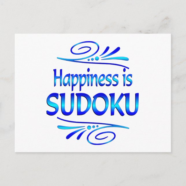 Happiness is SUDOKU Postcard (Front)
