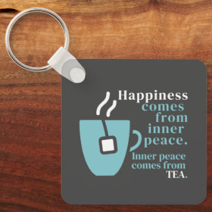 Happiness Is Tea Funny Quote Word Art  Key Ring