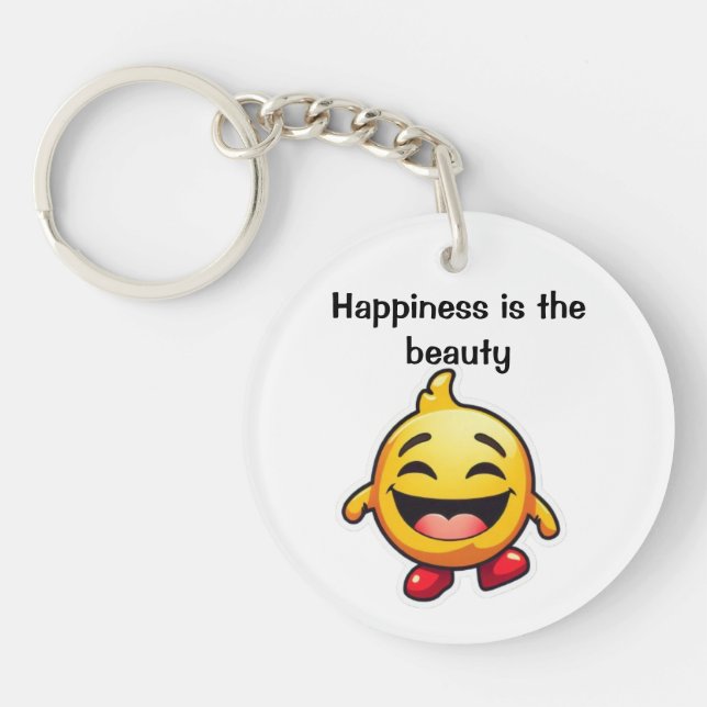 Happiness is the beauty - Gift keychain. Key Ring (Front)