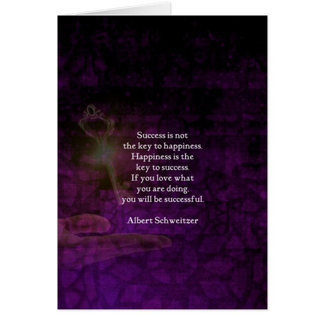 Happiness Is The Key To Success Uplifting Quote (Front)