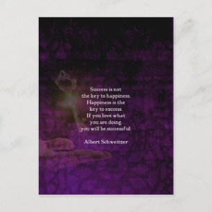 Happiness Is The Key To Success Uplifting Quote Postcard