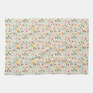 Happiness Is To Hold Flowers In Both Hands Tea Towel