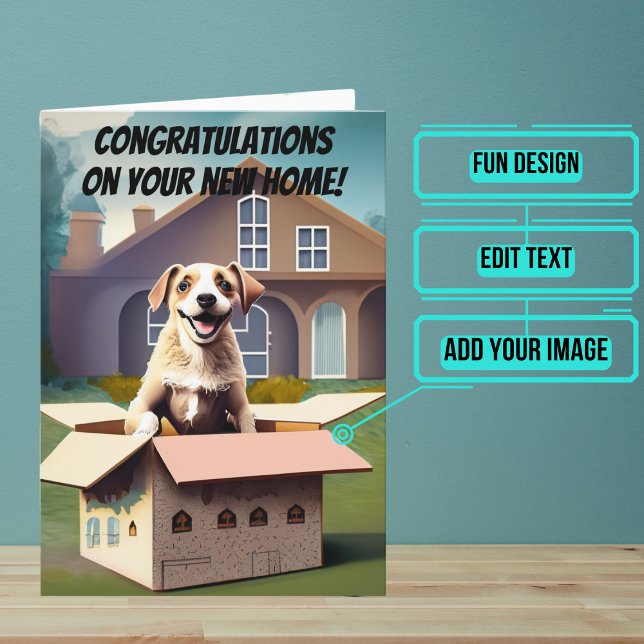 Happiness is Unpacking New Home Congratulations Card (Use this card to wish new homeowners congratulations in a unique and personalized way. )