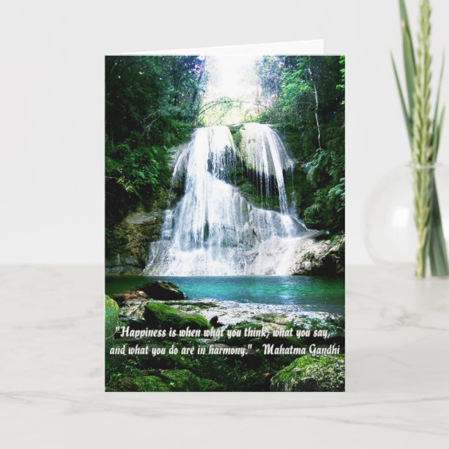 Happiness Is ... Waterfall Photo with Quote Card (Front)