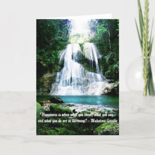 Happiness Is ... Waterfall Photo with Quote Card