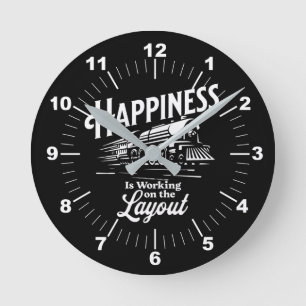 Happiness is Working On The Layout, Steam Train    Round Clock