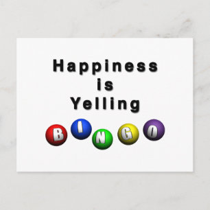 Happiness Is Yelling BINGO Postcard