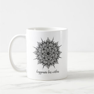 Happiness Lies Within Mandala Coffee or Tea Mug