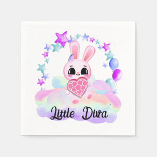 Happiness magic sweet bunny in the rainbow napkin
