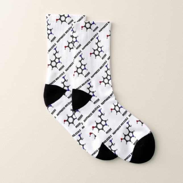 Happiness Molecule Inside Serotonin Chemistry Socks (Pair)