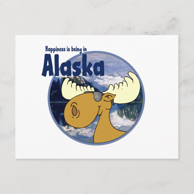 Happiness Moose -Alaska Postcard (Front)