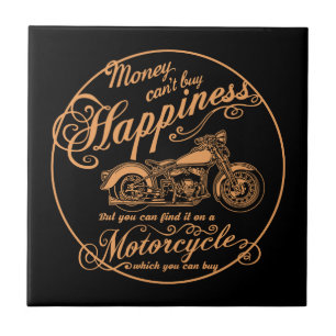 Happiness - Motorcycle Ceramic Tile